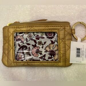 NWT Vera Bradley gold card case / key ring